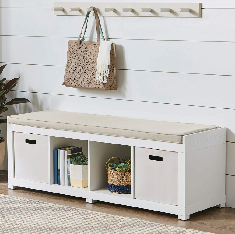 Walmart.com – Better Homes and Gardens 4-Cube Organizer Storage Bench Only $59.00, Reg $100.00 + Free Shipping!