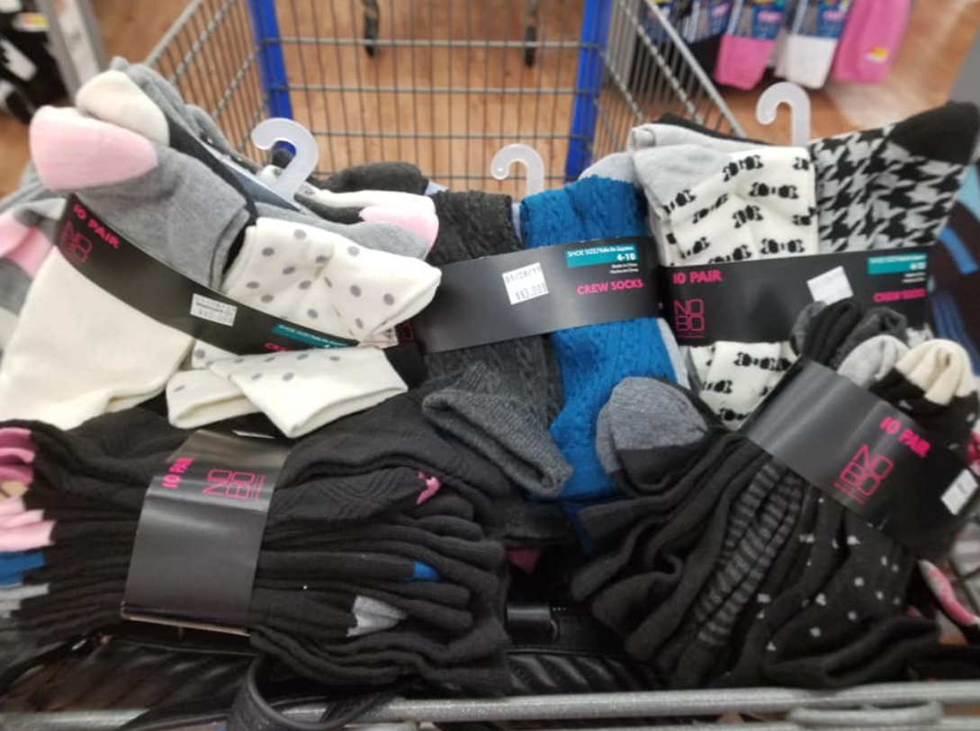 Walmart – (Heads Up!) No Boundaries Women’s 10 Pack Socks Only $1