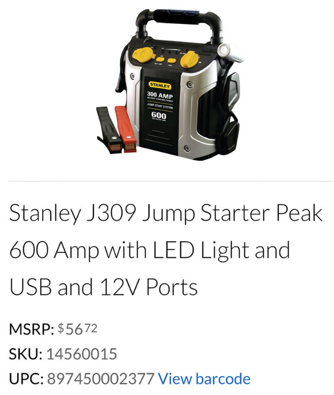 Walmart – Possible Stanley Jump Starter Only $9.00 (Reg $56.72)