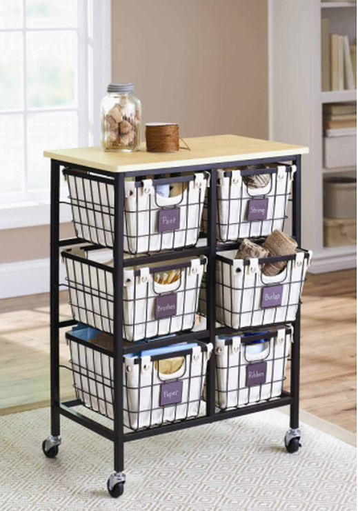 Walmart.com – Better Homes and Gardens 6-Drawer Wire Rolling Cart Only $60.56 + Free Shipping!