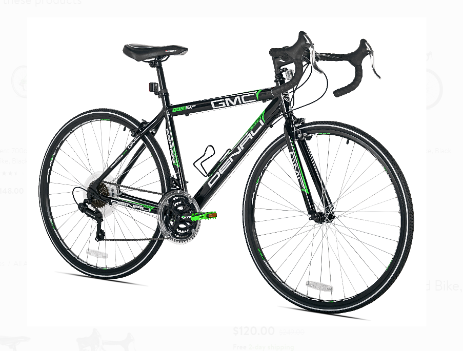 Walmart.com – GMC 19″ 700c Adult Denali Road Bike (Black/Green) $120 & More + Free Shipping!