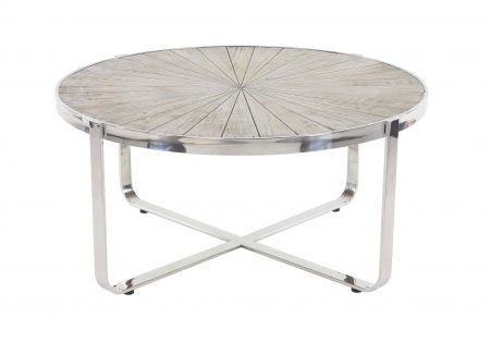 Walmart – Decmode Contemporary Pine Wood and Stainless Steel Radial Coffee Table Only $382.43 (Reg $432.37) + Free Store Pickup