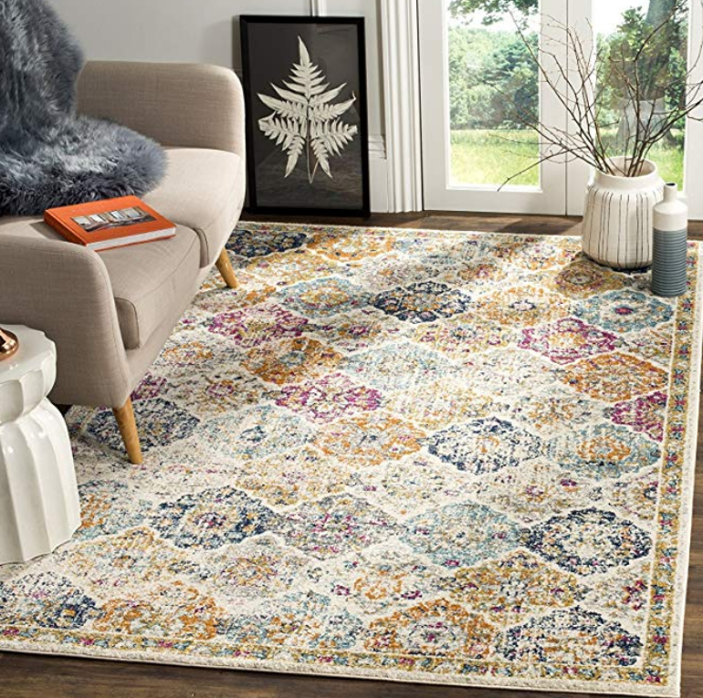 Amazon – Bohemian Chic Distressed 5 x 7 Area Rug (Cream/Multicolored) Only $72, Reg $191 + Free Shipping!