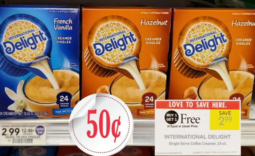 Publix Deal Starting 3/27/19 International Delight Single Serve Creamer, 24-ct. Box Only 50¢