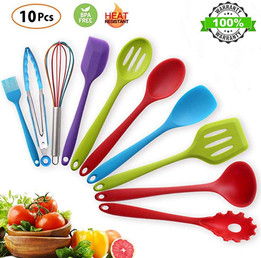 Amazon – 10 pcs Kitchen Silicone Utensil Cooking Set Only $15.06, Reg $25.96 + Free Shipping!