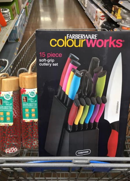 Walmart – Farberware Colourworks 15-Piece Soft-Grip Knife Block Set Possible $9.99, Reg $39.94