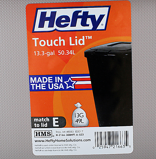 Walmart – Possible Hefty Touch-Lid 13.3-Gallon Trash Can For Only $4.00, Reg $15.48