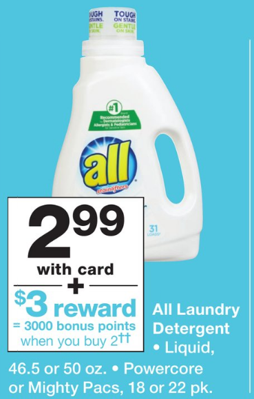 Walgreen’s – All Laundry Detergent 30- 50 oz Only 49¢ Each