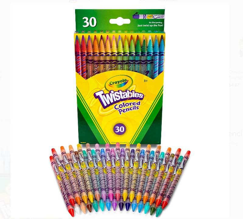 Walmart.com – Crayola Twistables Colored Pencil Set, 30-Colors Only $5.97, Reg $8.22 + Free Store Pickup!