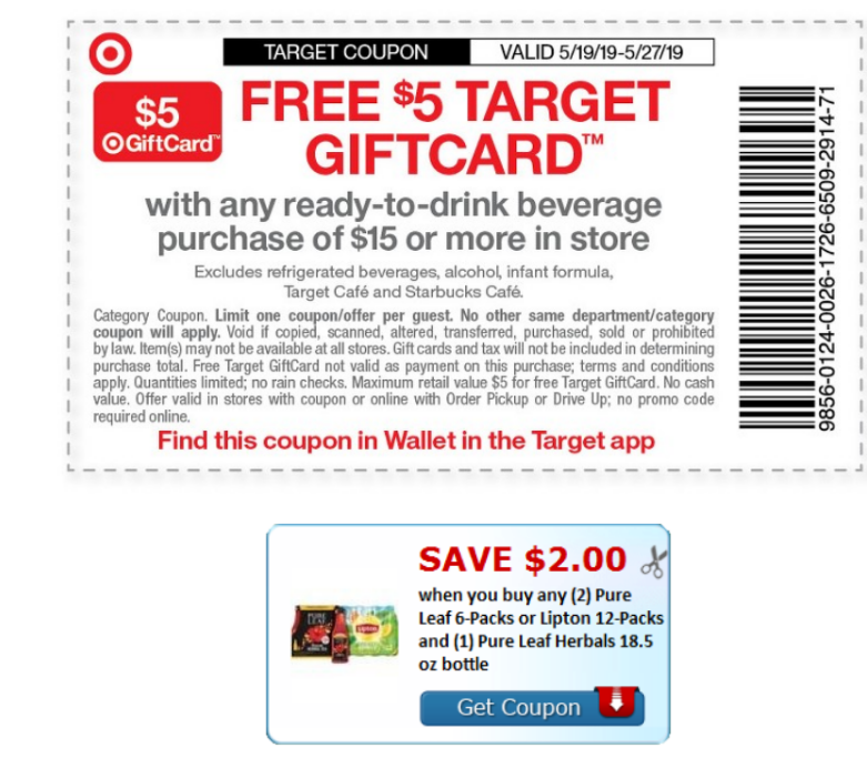 New Printable Coupon – Save $2.00 On (3) Pure Leaf OR Lipton 12-Packs (Pair With $5/15 Target Coupon)