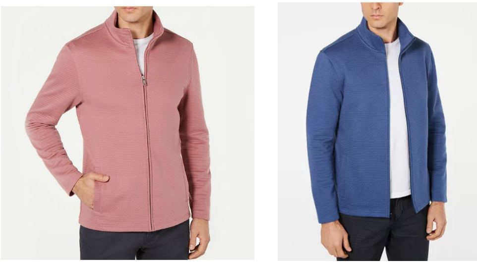 Macy’s.com – Alfani Men’s Textured Zip-Front Jacket (2 Colors) Only $9.96, Reg $75 + Free Store Pickup!