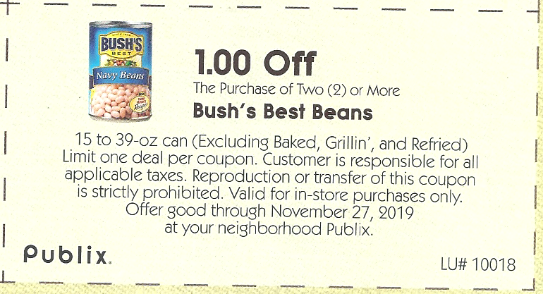 Publix – Bush Best Black Beans only 29¢ Each!