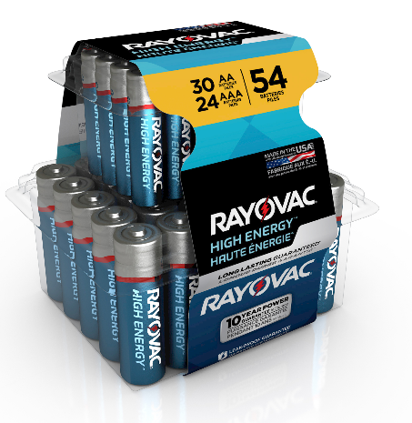 Walmart – Rayovac High Energy Alkaline, 30 AA & 24 AAA Batteries, 54 Count Only $9.99, Reg $18.97 + Free Store Pickup!