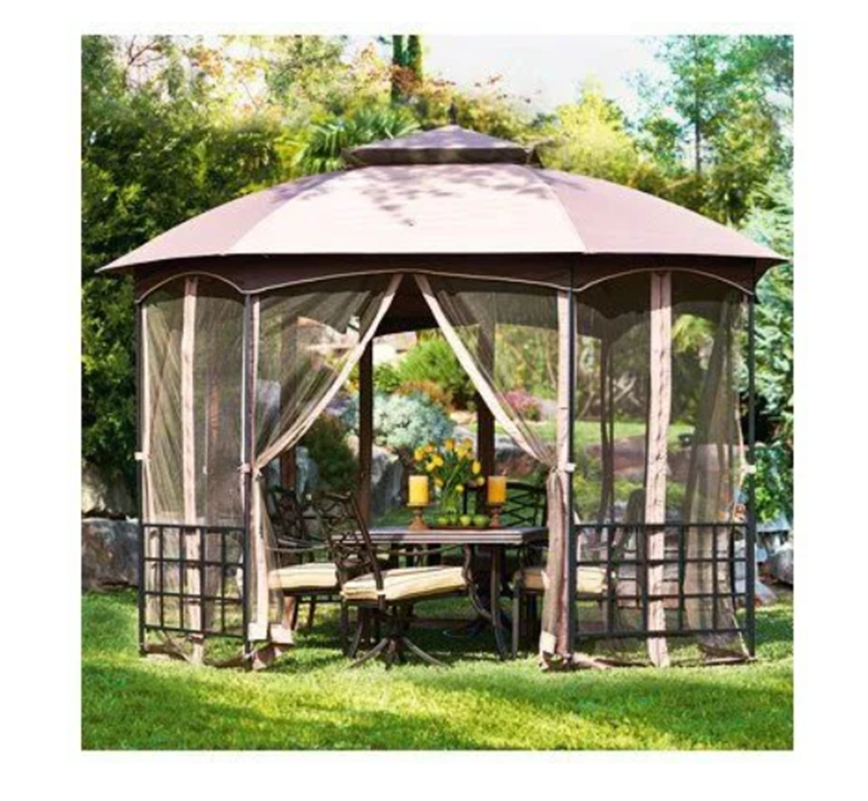 Catalina Gazebo With Canopy & Netting, Octogon Shape, 12 x 9.8 x 9.4-Ft. Only $159.99, Reg $349.00 + Free Store Pickup!