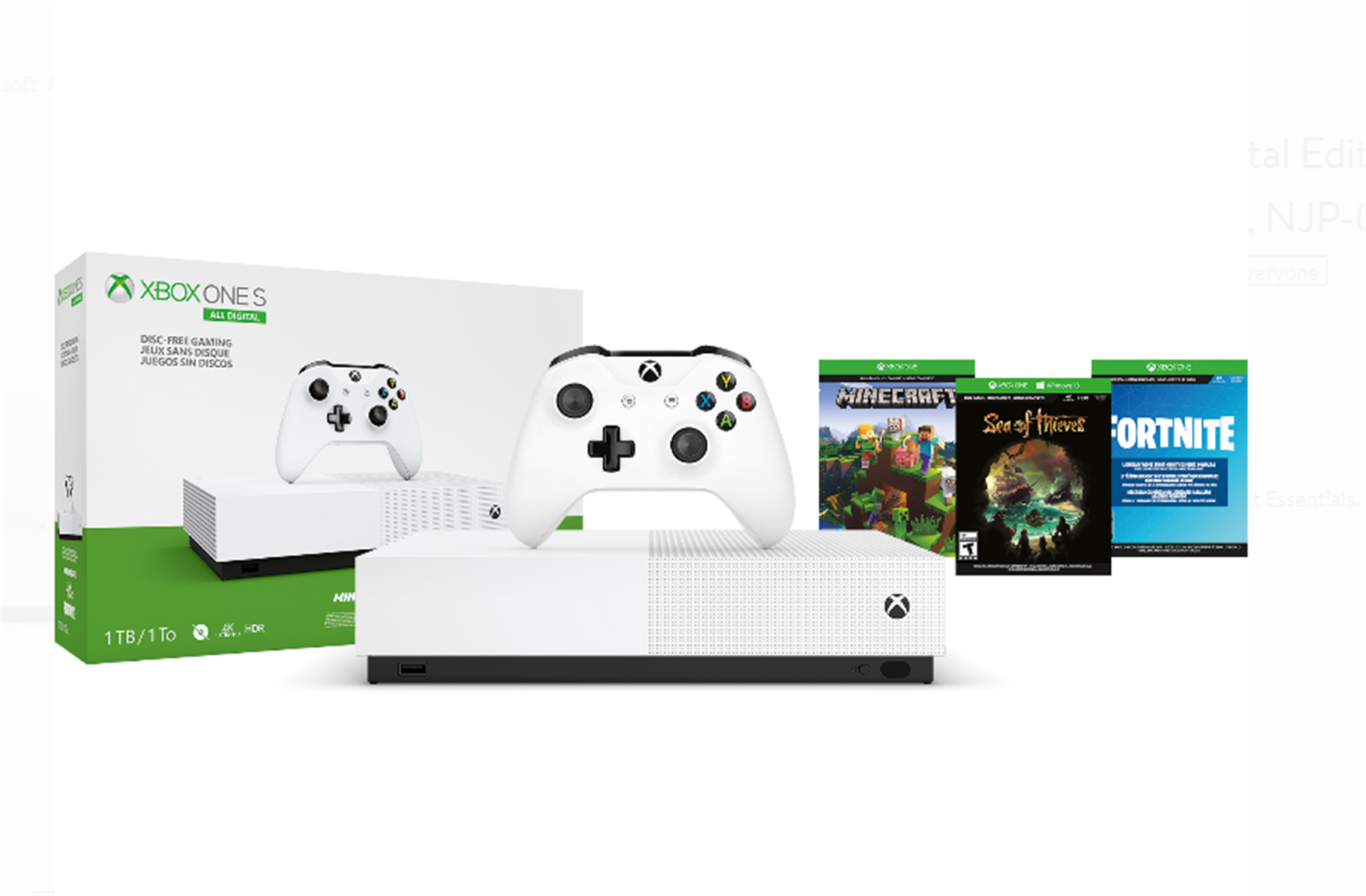 Microsoft Xbox One S 1TB All Digital Edition 3 Game Bundle (Disc-free Gaming) Only $149.00, Reg $249.99 + Free Shipping!