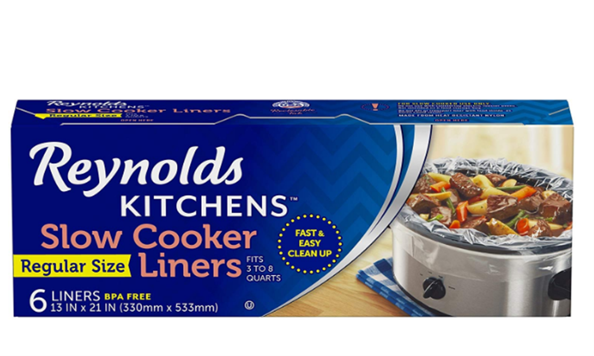 Amazon – 6 Count Reynolds Kitchens Premium Slow Cooker Liners (13″x21″) Only $2.11, Reg $4.99 + Free Shipping!