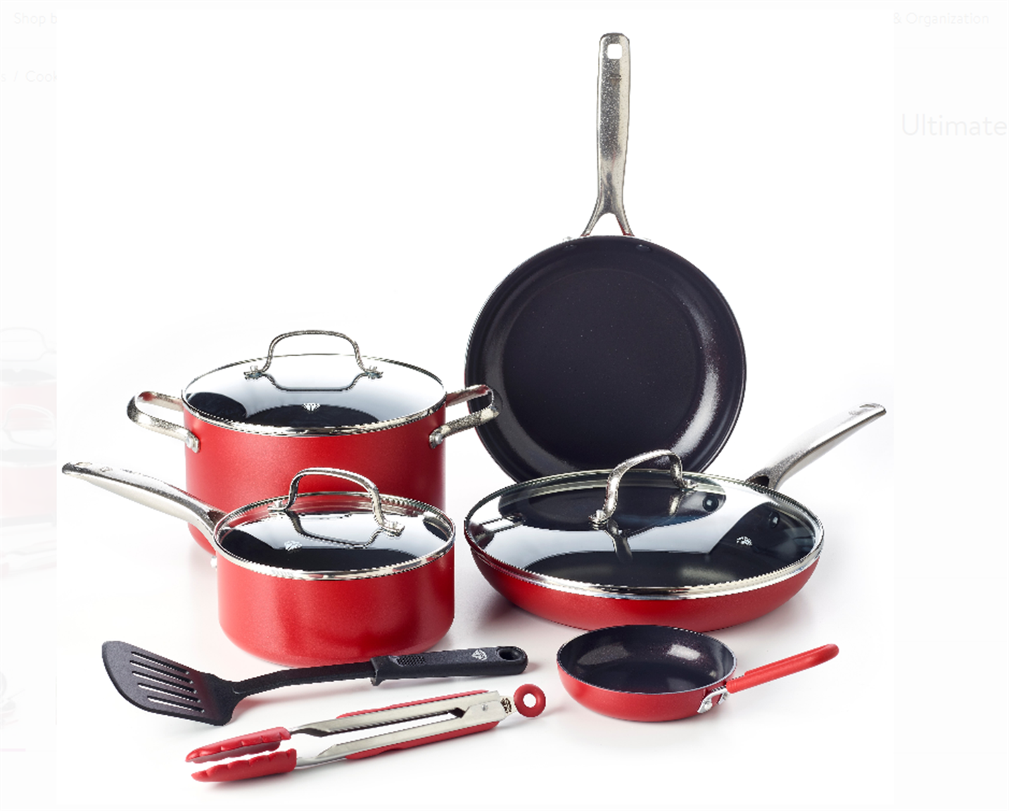 Blue Diamond Ceramic Non-Stick Ultimate Value Cookware Set (Red) Only $42.99, Reg $129.99 + Free Shipping!