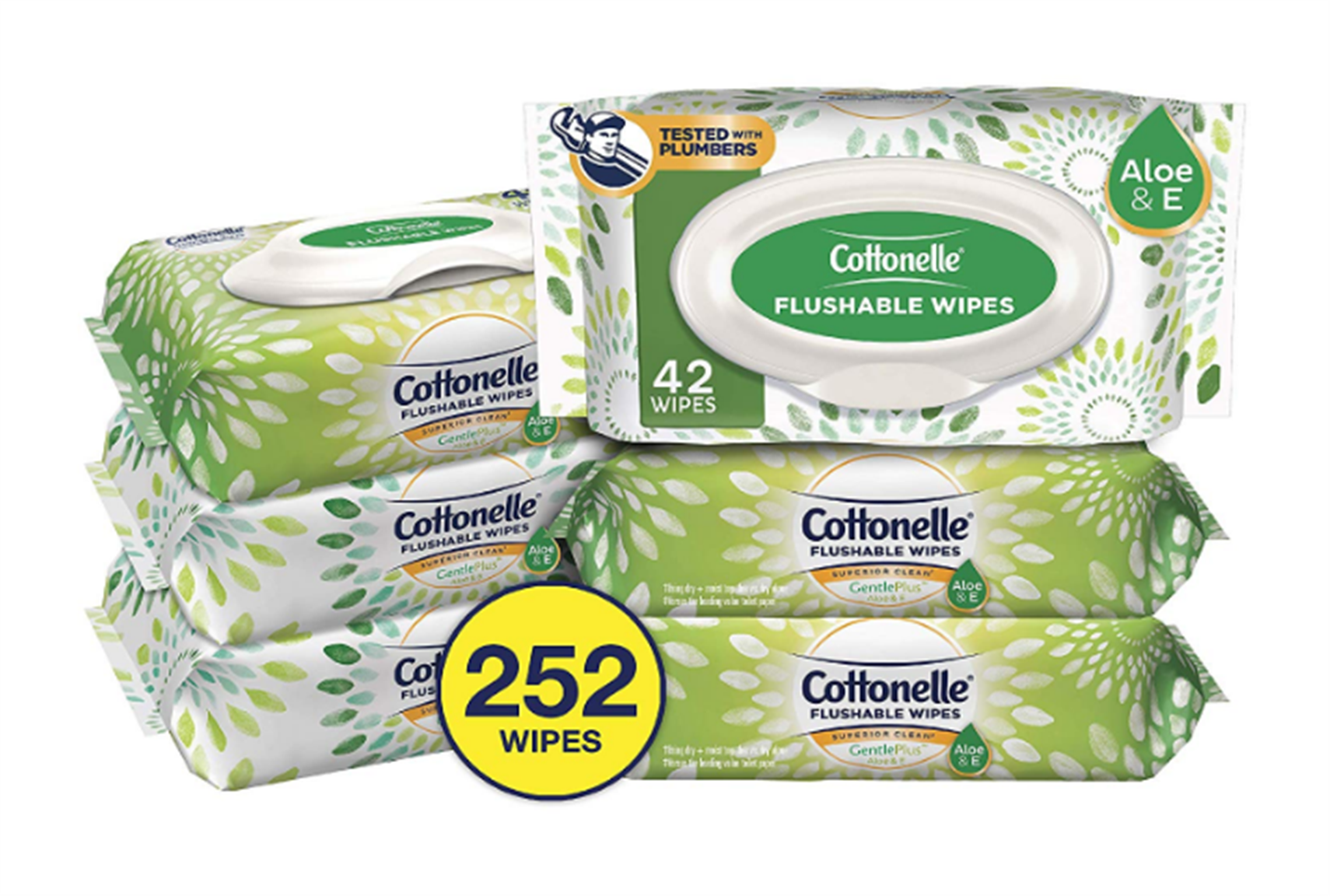 Amazon – 6 Pack 42-Count Cottonelle GentlePlus Flushable Wipes w/ Aloe & Vitamin E (252-Total Wipes) Only $6.85 Shipped!