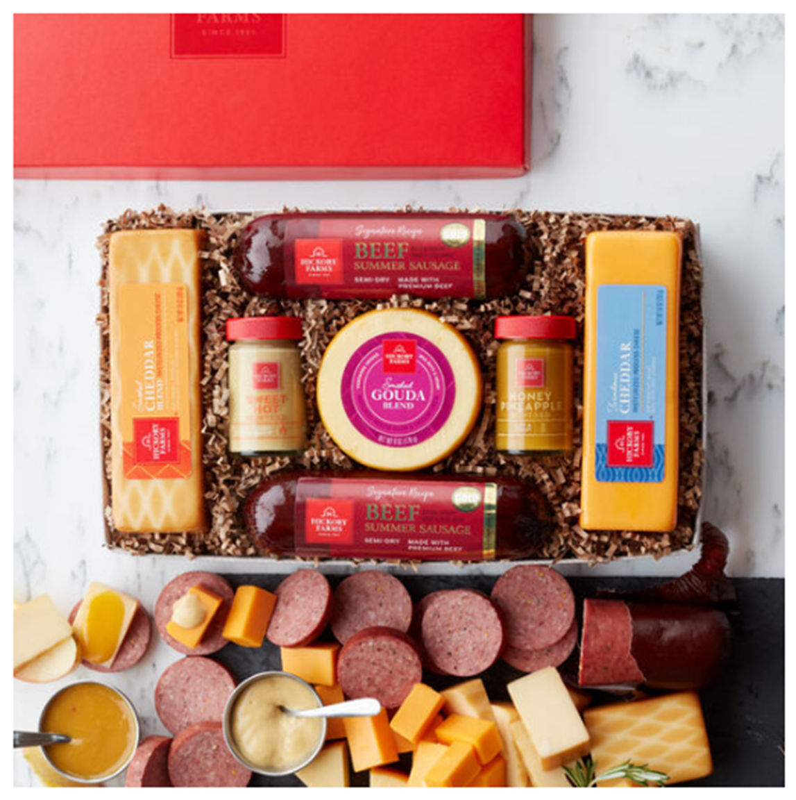 Hickory Farms- Up to 75% Off Final Clearance Food Gifts + Free Shipping To The Military! Summer Sausage & Cheese Gift Box Only $13.50, Reg $45.00! 