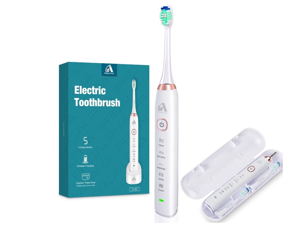 Amazon – Proalpha Sonic Wireless Electric Toothbrush with 4 Brush Heads Only $19.77, Reg $39.99 + Free Shipping!