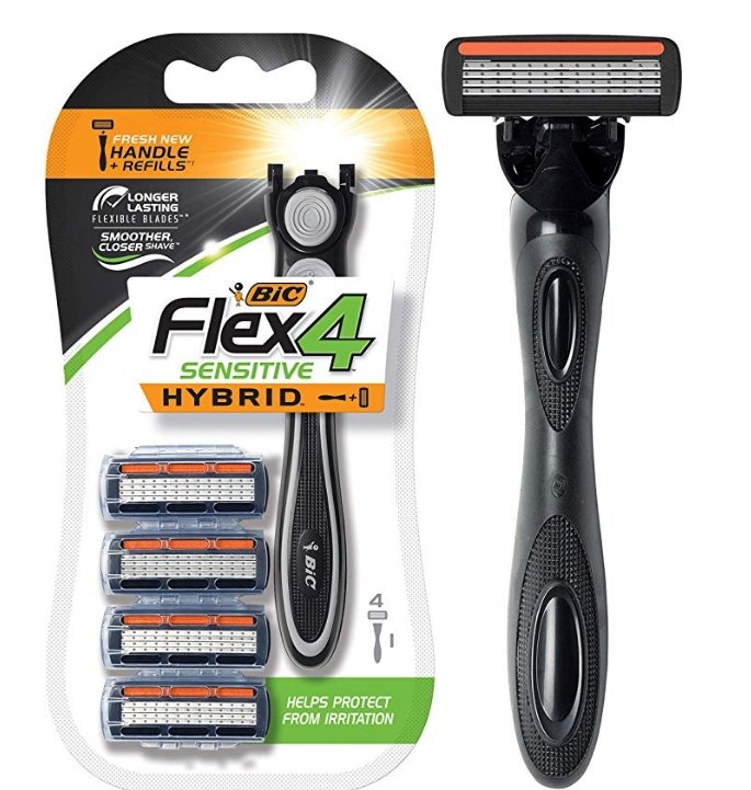 BIC Flex 4 Sensitive Hybrid Men’s Disposable Razor w/ 4 Cartridges $3.30, Reg $7.99 + Free Shipping!