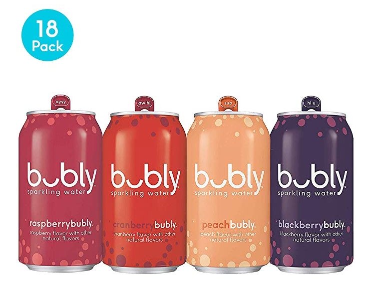 Bubly Sparkling Water 18-Pack of 12oz (4-Flavor Variety Pack) Only $4.70 + Free Shipping at Amazon!