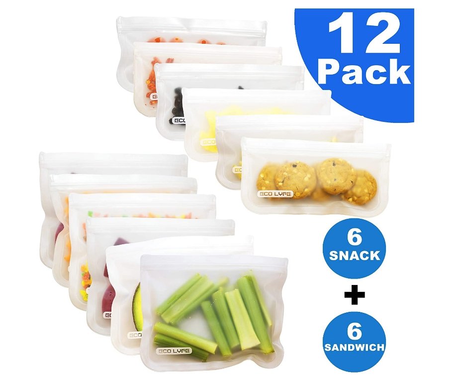 Amazon – Up To 45% off Silicon Reusable Food Bags! 12 Pack Reusable Storage Bags Only $14.99 + Free Shipping!