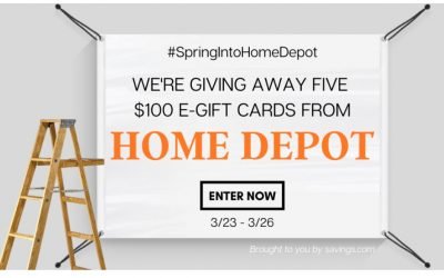 Spring Into HomeDepot $100 Gift Card Giveaway (5 Winners)