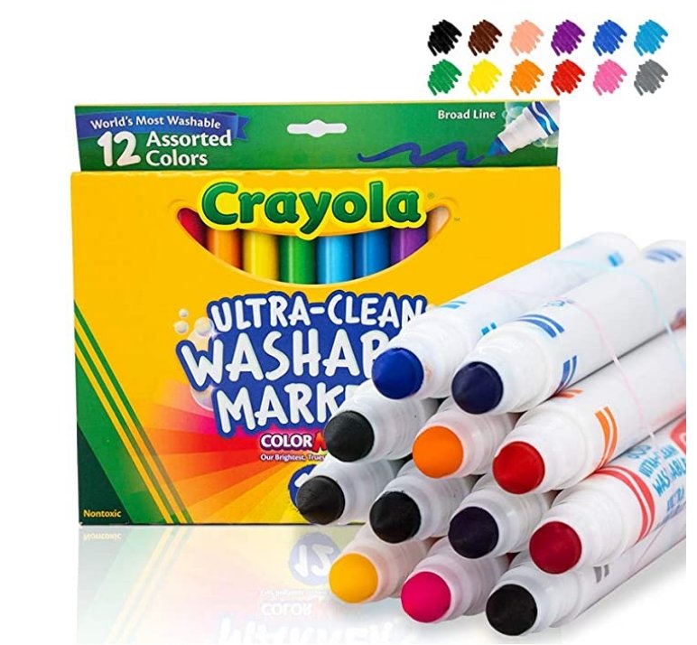 Amazon – Crayola Ultra Clean Washable Markers, Broad Line, 12 Count Only $5.98, Reg $9.99!