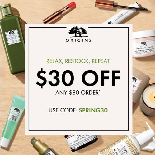 Origins.com – $30 Off Your $80 Order + Free Shipping on ALL Orders!