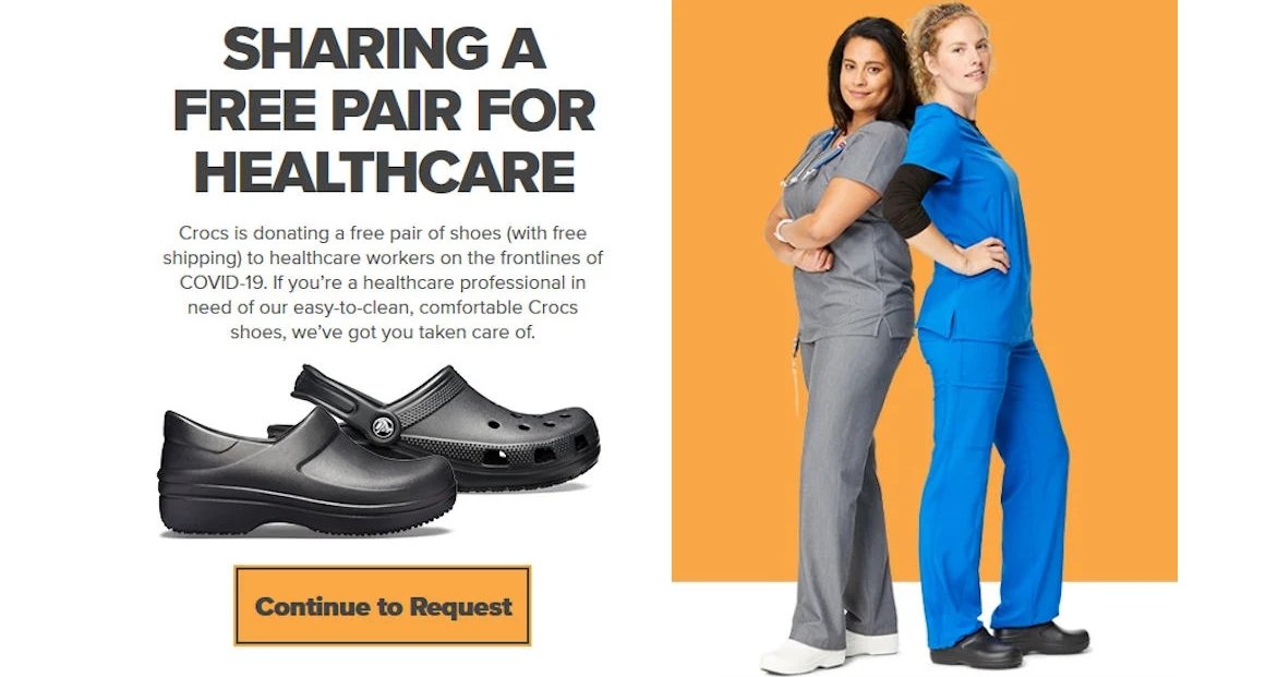 Free Pair of Crocs for Healthcare Workers – 10,000 Per Day!