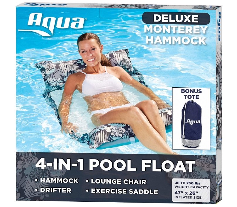 Aqua Deluxe Monterey Hammock, 4-in-1 Multi-Purpose Inflatable Pool Float W/ Tote Bag Only $26.98, Reg $29.99 + Free Shipping!