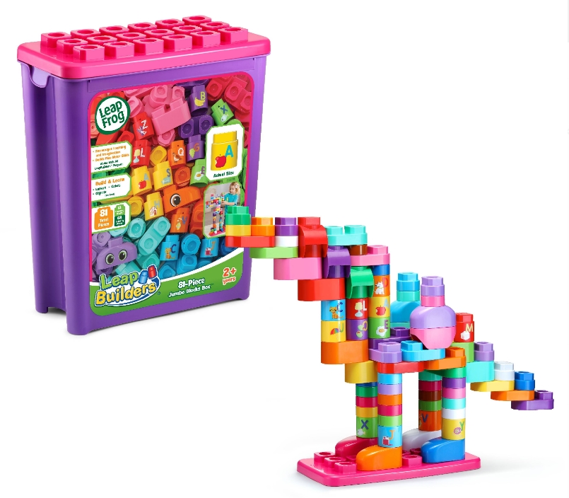 LeapBuilders 81-Piece Jumbo Blocks Box (Pink) Only $12.59, Reg $19.99 at Walmart.com!