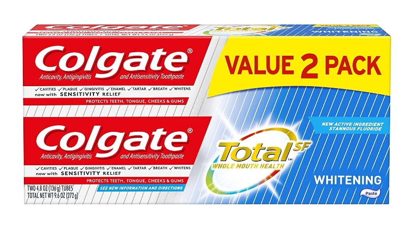 Colgate Total Whitening Toothpaste 4.8 ounce (2 Pack) Only $3.74 + Free Shipping at Amazon!