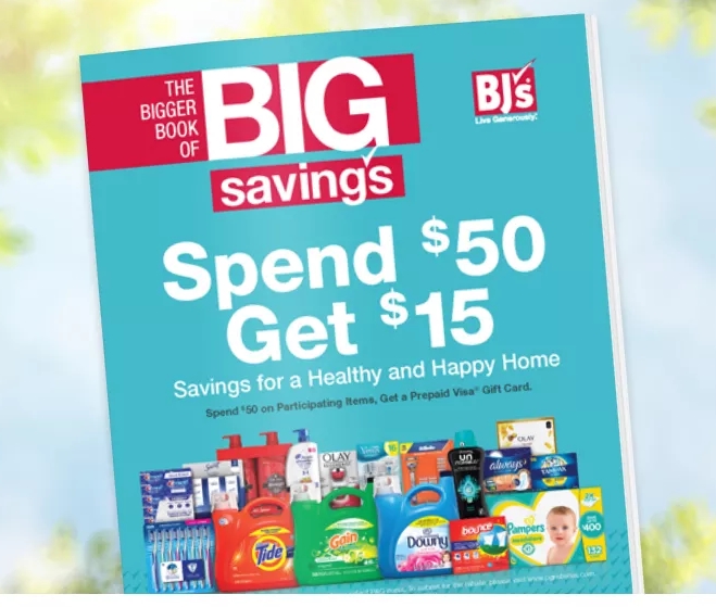 BJ’s Wholesale Club – $15 Prepaid Card with Purchase of $50+ in Select P&G Products! Tide, Gillette, Pampers and More!