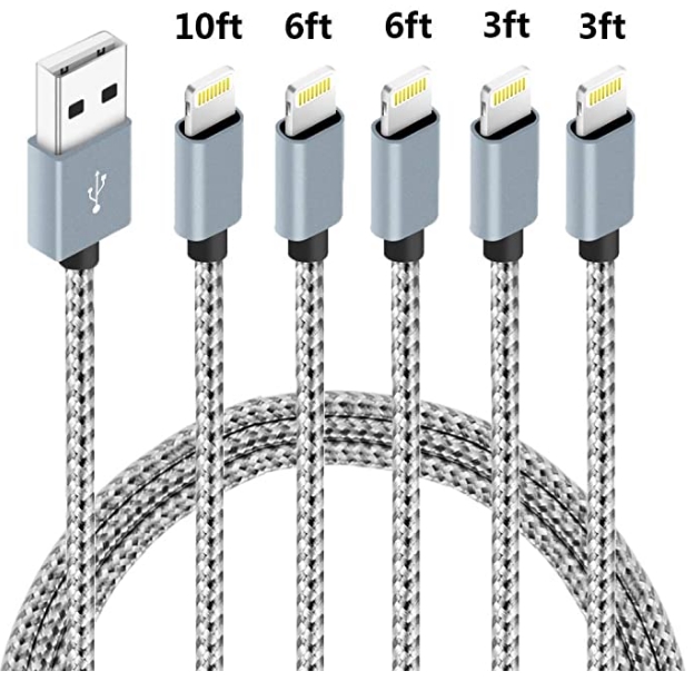 iphone Charger Cable 5 Pack 60% Off Only $7.99, Reg $19.99 at Amazon!