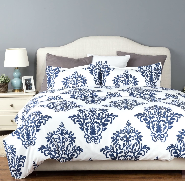 Bedsure Victoria Blue Modern Duvet Cover Set Only $14.99 + Free Shipping! All Sizes 50% Off!