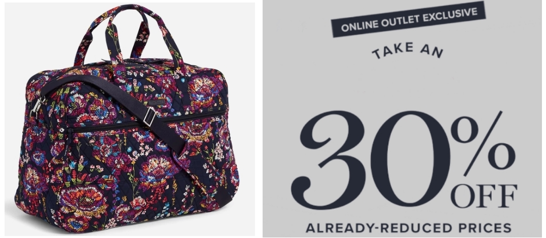 Vera Bradley Outlet – Take an Additional 30% Off Your Purchase (Even Clearance)! Grand Traveler Bag $42.00, Reg $149.00!