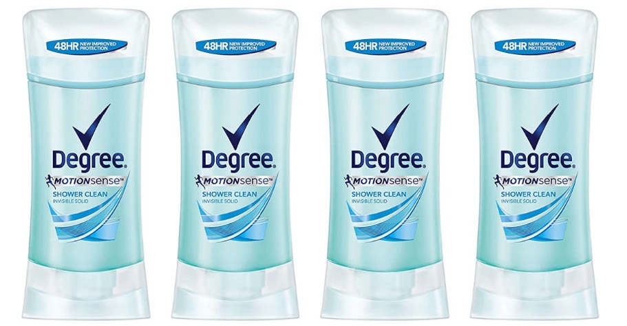 Degree Women Motionsense Shower Clean Deodorant 4-Pack Only $7.20 ($1.80 ea), Reg 15.99 + Free Shipping at Amazon!