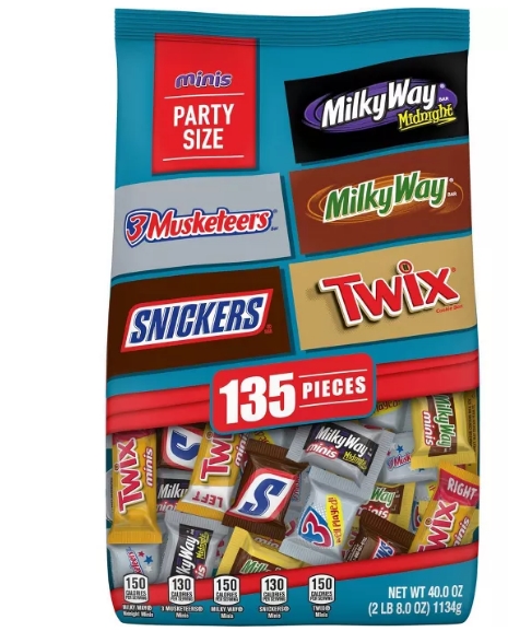 Mars 40oz Halloween Minis Chocolate Favorites Variety Pack (135 Pieces) Only $6.99, Reg $9.99 + Free Store Pickup at Target!!