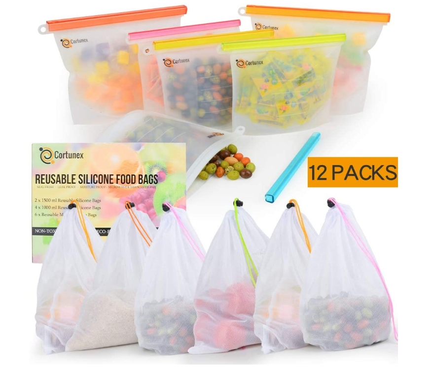 Reusable Silicone Food Storage Bags Set Of 12 Only $15.99, Reg $24.99 at Amazon!