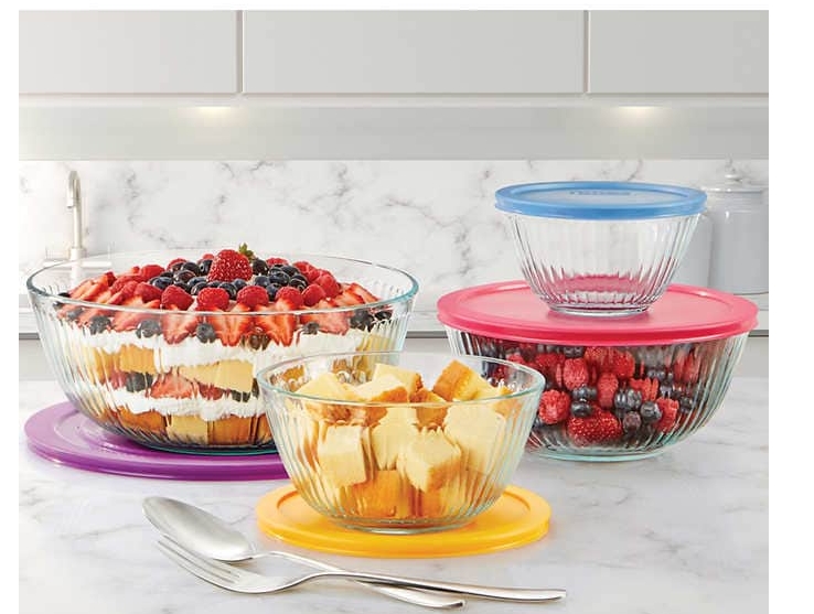 Pyrex 8-piece Glass Sculpted Mixing Bowls Only $9.97 + Free Shipping at Costco!