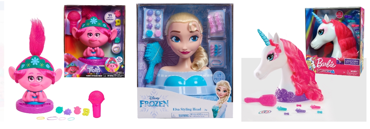 Disney Frozen, Troll and Barbie Dreamtopia Unicorn Styling Heads Only $10.00 + Free Store Pickup!