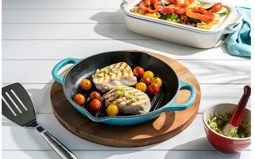 Le Creuset Enameled Cast Iron Signature Deep Round Grill, 9.75″ Only $99.95, Reg $169.95 + Free Shipping!