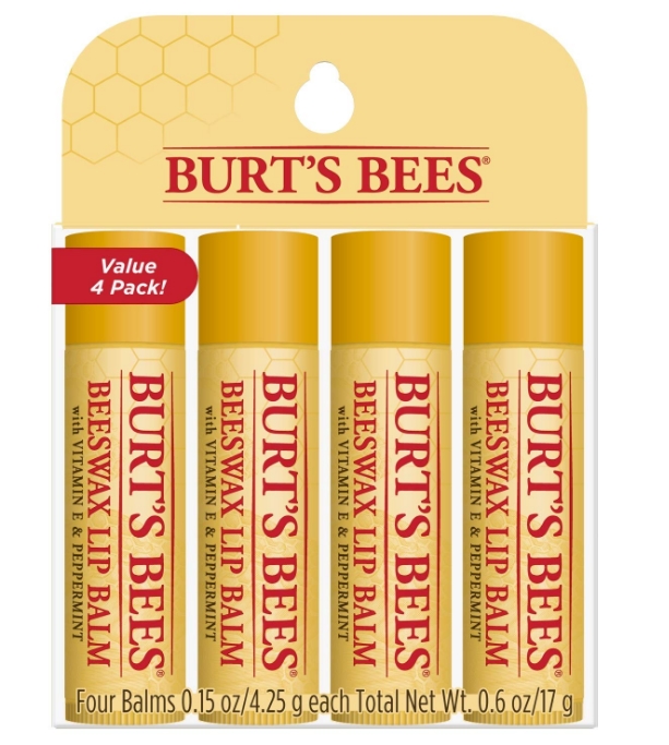 Burt’s Bees 4-Pack 100% Natural Lip Balm Only $6.01 + Free Shipping!